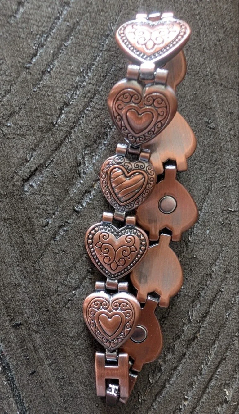 Heart Shaped Copper Panel Magnetic Therapy Bracelet